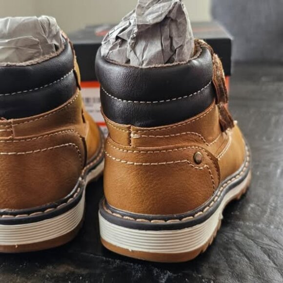 TZJS, Waterproof Outdoor Ankle Hiking Work Boots, Camel, Toddler - Picture 6 of 8